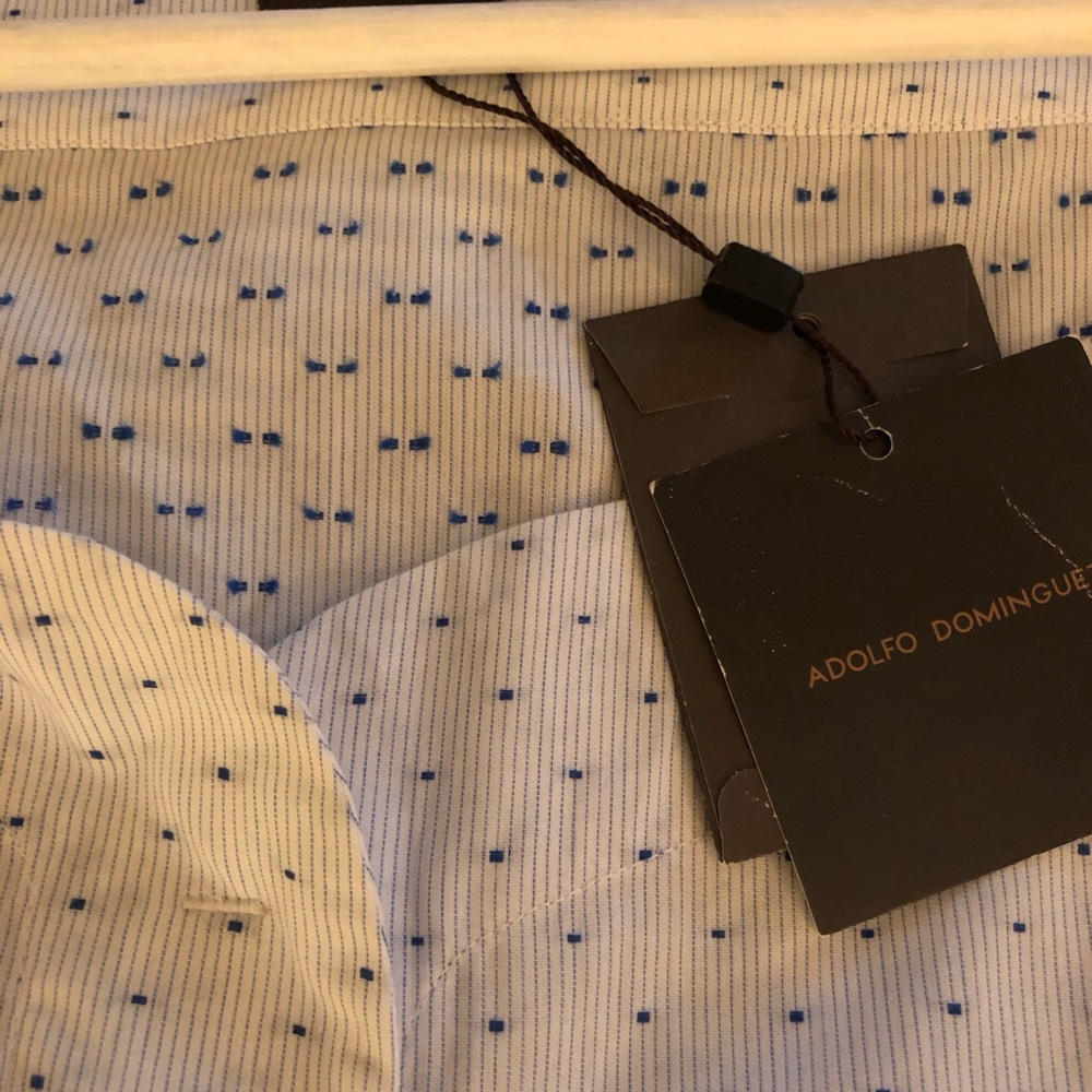 Adolfo Dominguez white and blue, size 6